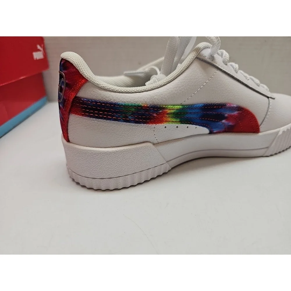 PUMA‎ Carina Tie Dye Espadrilles Women's Sneakers White/Metallic Silver Size 9